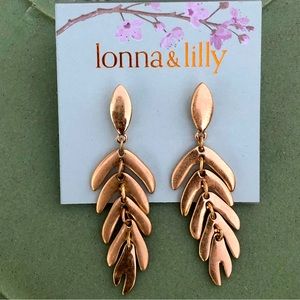 NWT | Lonna & Lilly | Rose Gold Colored Dangle Earrings